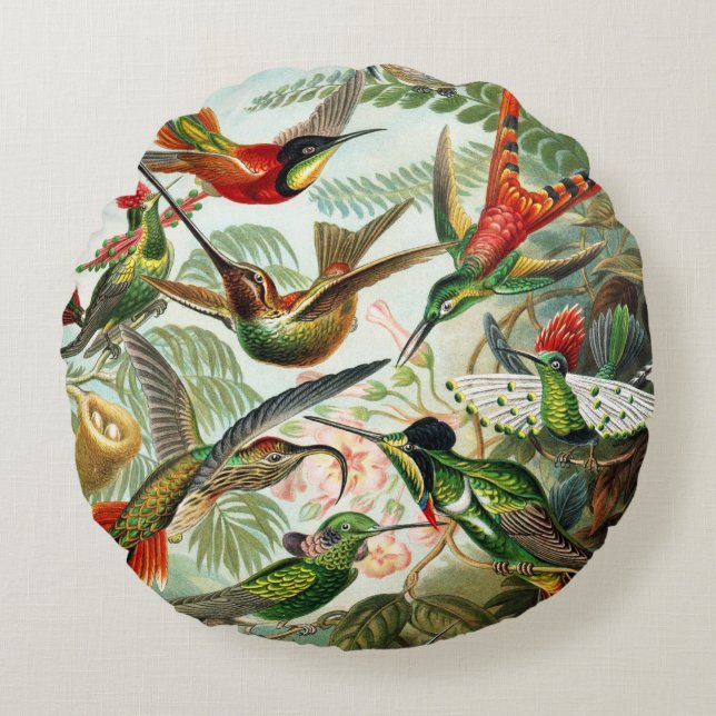 Coussins Ronds Hummingbirds par Ernst Haeckel (Devant)