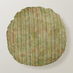 COUSSINS RONDS HYDRANGEAS ET STRIPES DE COULEUR D'EAU VERTE ET OR