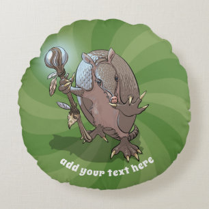 Coussins Ronds Hypnotic Mystic Armadillo Shaman And Staff