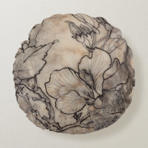 Coussins Ronds I floral tatoué
