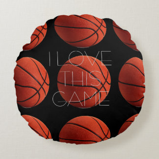 Coussins Ronds I Love Basketball Close Up
