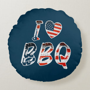 Coussins Ronds I Love BBQ, American Patriotic