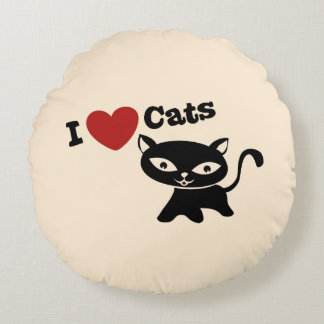 Coussins Ronds I love cats