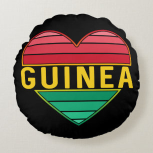 Coussins Ronds I Love Guinée, Coeur guinéen