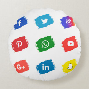 Coussins Ronds icône des médias sociaux