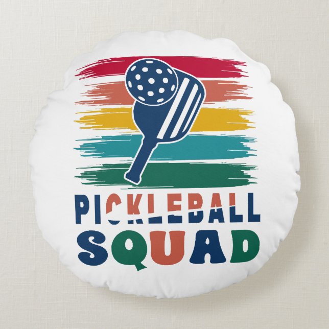 Coussins Ronds Idée cadeau pour joueurs de pickleball (Devant)