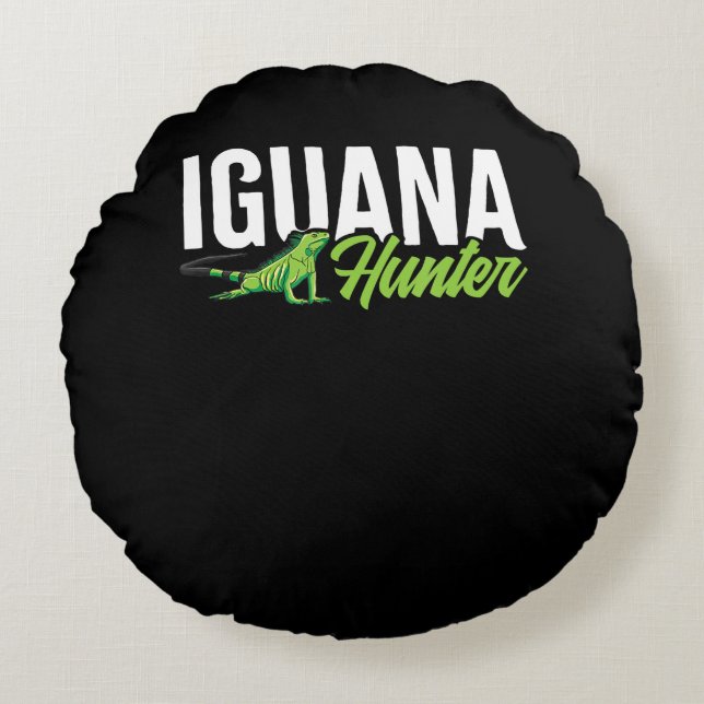 Coussins Ronds Iguana Hunter Herbivore Lizard Sharp Eye Spectre (Devant)