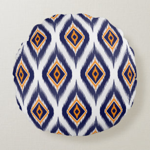 Coussins Ronds Ikat tissu motif tissu ethnique motif tribal ma