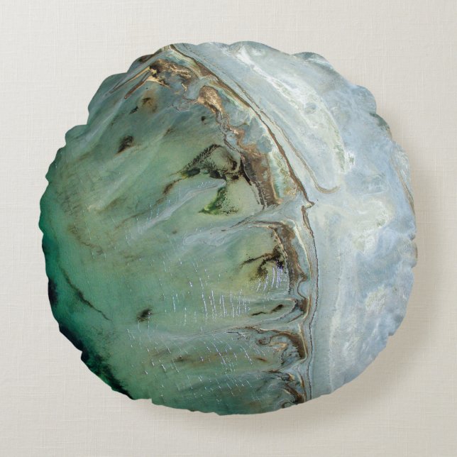 Coussins Ronds Illustration abstraite argent et or (Devant)