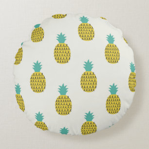 Coussins Ronds Illustration amusante Vintage ananas sans voile.