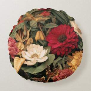 Coussins Ronds Illustration botanique vintage