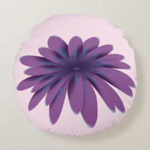 Coussins Ronds Illustration de fleur de marguerite violette Bot