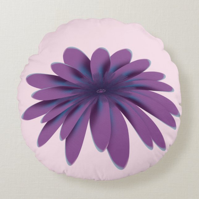 Coussins Ronds Illustration de fleur de marguerite violette | Bot (Devant)