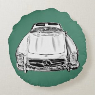 Coussins Ronds Illustration de la voiture décapotable Mercedes Be