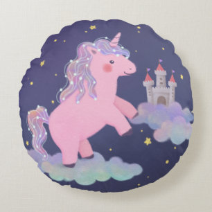 Coussins Ronds Illustration de l'Imaginaire du rêve de Unicorn