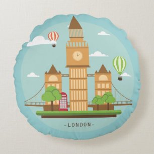 Coussins Ronds Illustration de Londres City