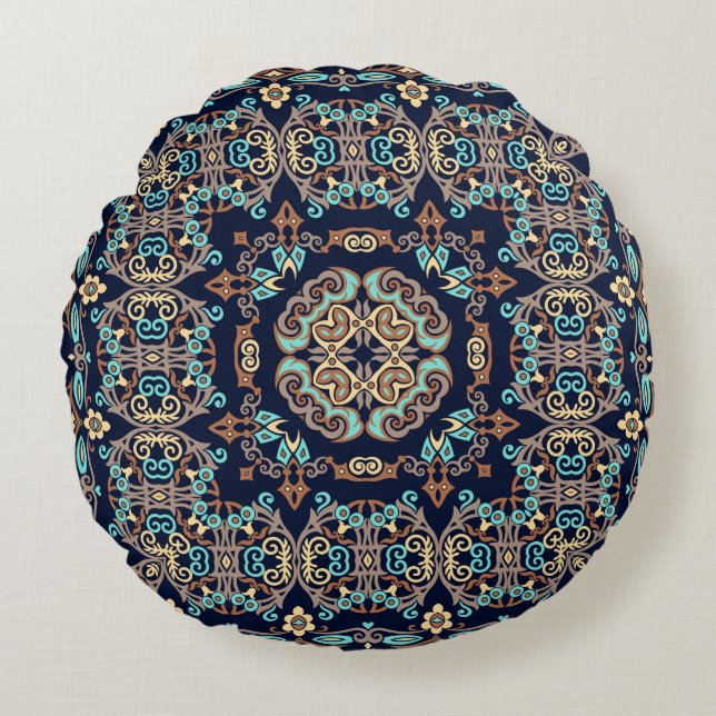 Coussins Ronds Illustration décorative ethnique abstraite (Devant)