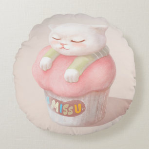 Coussins Ronds Illustration Miss You Cupcake