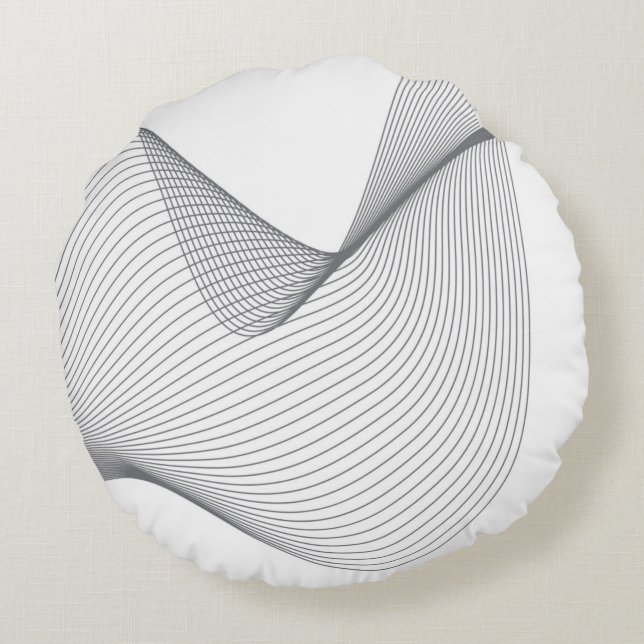 Coussins Ronds Illustration moderne, simple et futuriste des ondu (Dos)