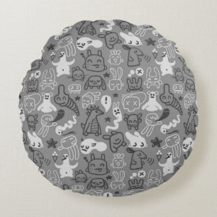 Coussins Ronds illustration motif de doodles