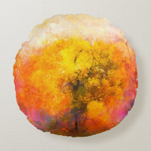 Coussins Ronds Illustration soft colorful autumn forest. Abstract