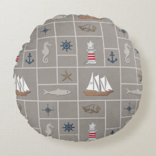 Coussins Ronds Illustration thématique marine