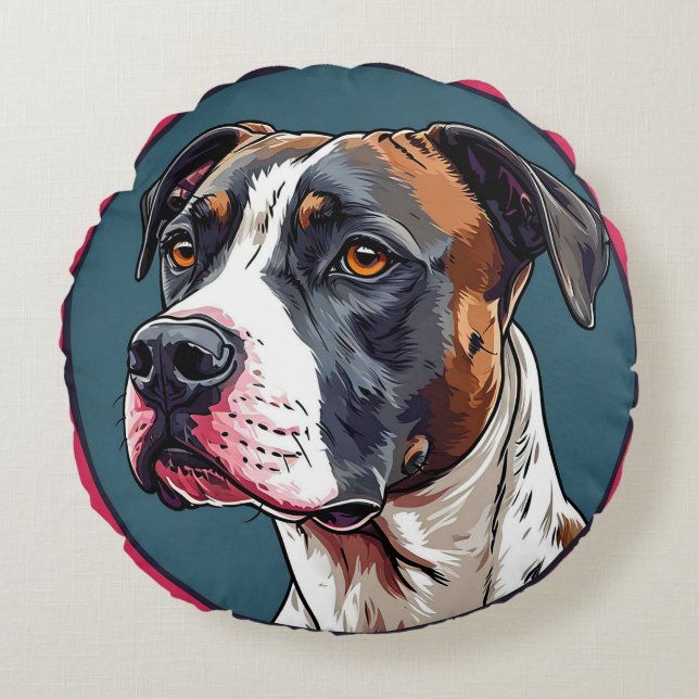 Coussins Ronds Illustration vectorielle de chien (Devant)