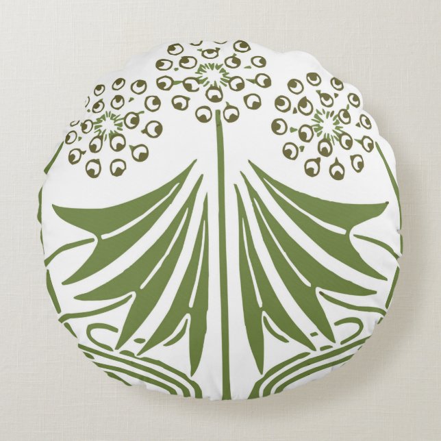 Coussins Ronds Illustration vintage - Art Nouveau Abstrait Beauti (Devant)