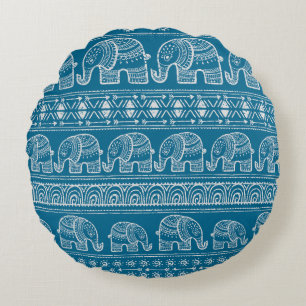 Coussins Ronds Illustration vintage du cadre éléphant