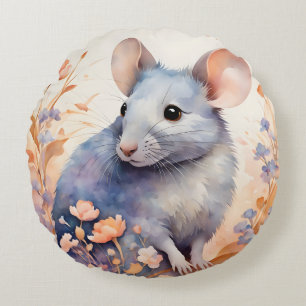 Coussins Ronds Image de l'aquarelle de la souris