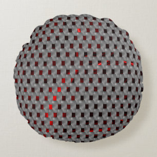 Coussins Ronds Image rouge sous plaques grises, formes rectangula