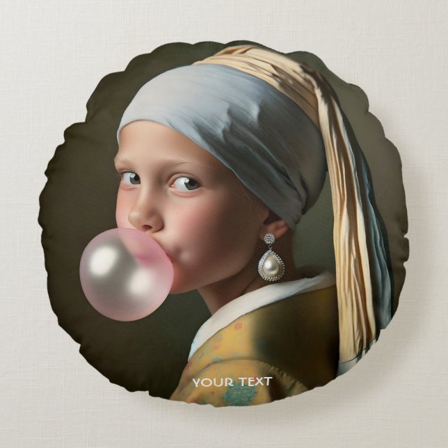 Coussins Ronds Imaginaire mignon bulle rose gomme (Devant)