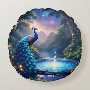 Coussins Ronds Imaginaire mignon Nuit Poudre Peacock