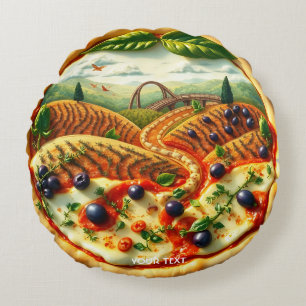 Coussins Ronds Imaginaire Mignonne Whimsical Paysage Italien