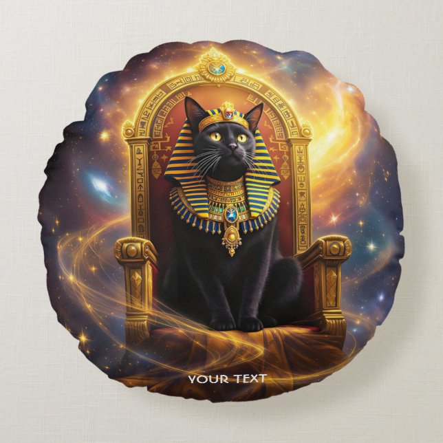 Coussins Ronds Imaginaire Pharaoh Regal Cat (Devant)