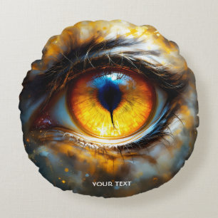 Coussins Ronds Imaginaire Tigre mou Oeil orange