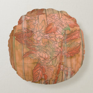 Coussins Ronds Impression florale orange moderne sur l'arrière -