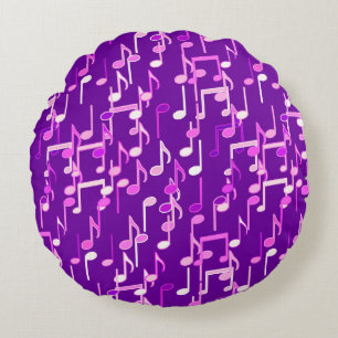 Coussins Ronds Impression musicale - violet violet, multi