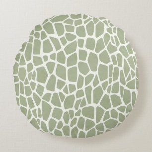 Coussins Ronds Imprimé Girafe Verte