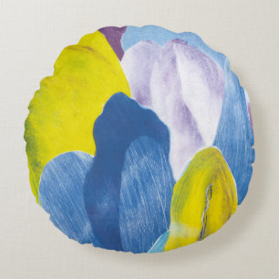 Coussins Ronds Indigo faux III