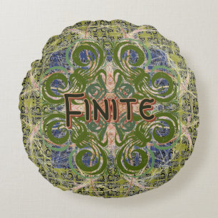 Coussins Ronds Infinite - Abstrait vert par Alexandra Cook