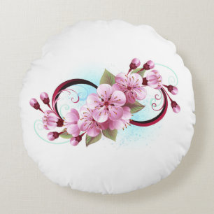 Coussins Ronds Infinité avec les fleurs Sakura