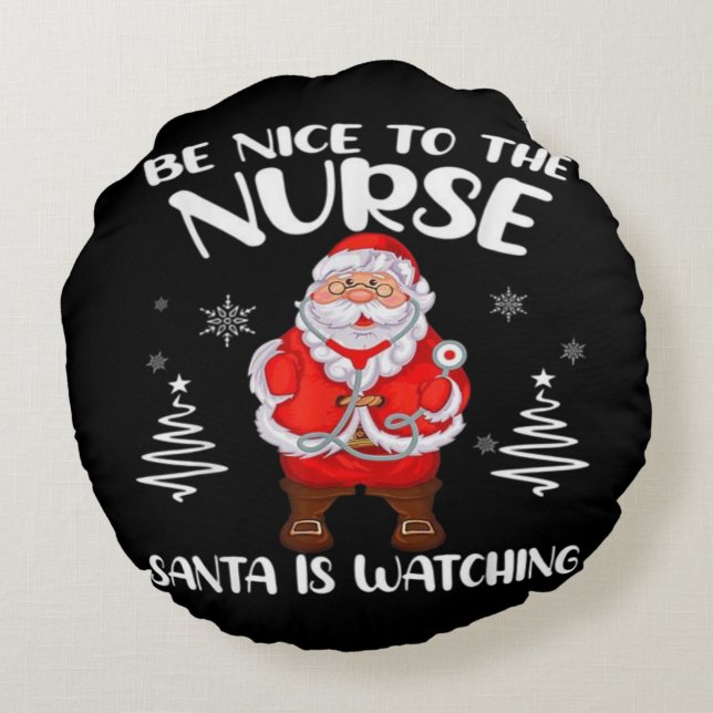 Coussins Ronds Infirmière Père Noël  (Dos)