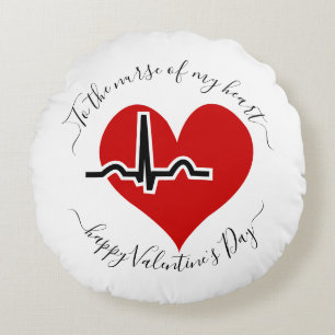 Coussins Ronds Infirmière Valentines Jour pouls rouge
