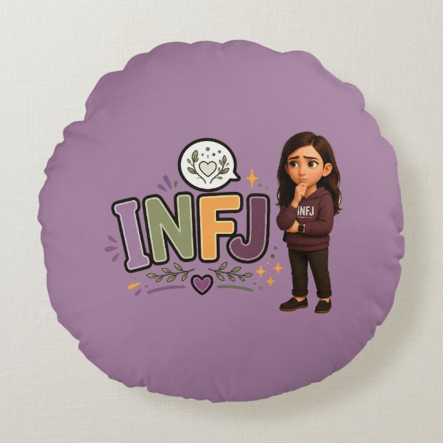 Coussins Ronds INFJ — A Guardiã das Ideias (Devant)