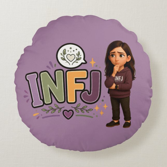 Coussins Ronds INFJ — A Guardiã das Ideias (Devant)