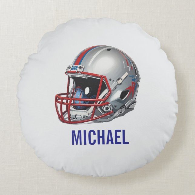 Coussins Ronds Inspirational Motivational Football Helmet Name (Devant)