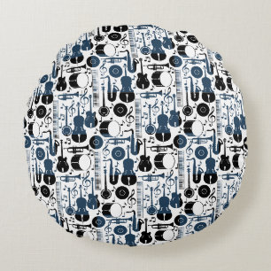 Coussins Ronds Instruments de musique motif design 2 tons