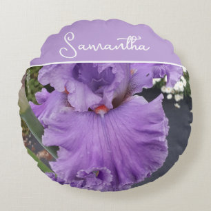 Coussins Ronds Iris Fleurs Fleurs Violet Lavande Lilac Apron