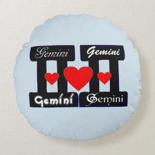 Coussins Ronds ♊ J'Aime Gemini-Best-Zodiac Signe Arrondi